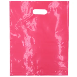 LDPE Die Cut Merchandies Bags – 12″x15″ – 500 Bags – 1.5 mil – Pink – 1215DCPINK