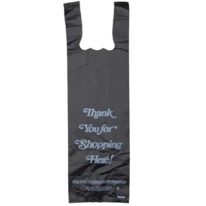 Black Printed HDPE Liquor T-Shirt Bags – 6″X4″X20″ – 1000 Bags – 25 microns – Black – 6420HDBWP