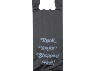 Black Printed HDPE Liquor T-Shirt Bags – 6″X4″X20″ – 1000 Bags – 25 microns – Black – 6420HDBWP
