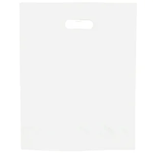 LDPE Die Cut Merchandies Bags – 12″x15″ – 500 Bags – 1.5 mil – White – 1215DCWHITE