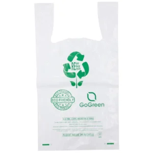 White Reusable/Eco-Friendly LDPE T-Shirt – 1/5 BBL 13″X9″X23″ – 150 Bags – 57 Micron (2.25 mil) – White – WHLD225MREUSE1323