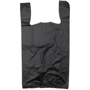 Black Unprinted HDPE T-Shirt Bags – 1/6 BBL 11.5″X6″X21″ – 1000 Bags – 13 microns – Black – LOOP-BLACK