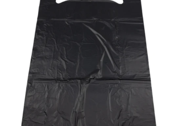Black Unprinted HDPE T-Shirt Bags – 20″X10″X36″ – 200 Bags – 22 microns – Black – 200HD201036