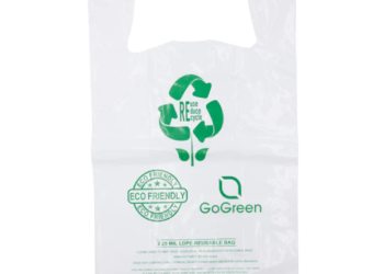 White Reusable/Eco-Friendly LDPE T-Shirt – Super Jumbo 20″x10″x36″ – 100 Bags – 57 Micron (2.25 mil) – White – WHLD225MREUSE201036