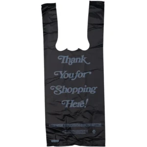 Black Printed HDPE Liquor T-Shirt Bags – 6″X4″X15″ – 2000 Bags – 16 microns – Black – 6415HDBWP