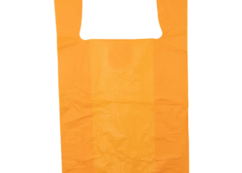 Colored Unprinted HDPE T-Shirt Bags – 1/6 BBL 11.5″X6″X21″ – 1000 Bags – 13 microns – Orange – LOOP-ORANGE