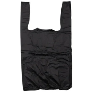 Black Unprinted HDPE T-Shirt Bags – 1/8 BBL 10″X5″X18″ – 1000 Bags – 13 microns – Black – 20018
