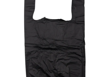 Black Unprinted HDPE T-Shirt Bags – 1/8 BBL 10″X5″X18″ – 1000 Bags – 13 microns – Black – 20018