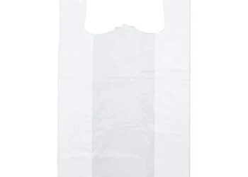 White Unprinted HDPE T-Shirt Bags – 1/6 BBL 11.5″X6″X21″ – 1000 Bags – 13 microns – White – LOOP-WHITE