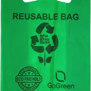 Green PP Non Woven Reusable Bags – 1/6 BBL 12″X7″X22″ – 100 Bags – 40 GSM – Green – 12722GRNPPNWRB40