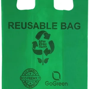 Green PP Non Woven Reusable Bags – 1/8 BBL 10″X5″X18″ – 200 Bags – 40 GSM – Green – 10518GRNPPNWRB40