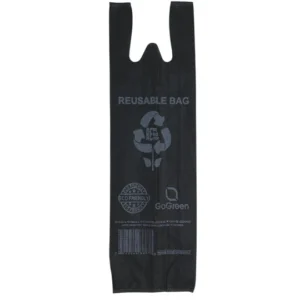 Black PP Non Woven Reusable Bags – One Bottle Bag 6″X4″X20″ – 200 Bags – 40 GSM – Black – 6420BLKPPNWRB40