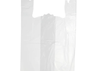 White Unprinted HDPE T-Shirt Bags – 1/5 BBL 13″X10″X23″ – 500 Bags – 14 microns – White – P5SD100131023