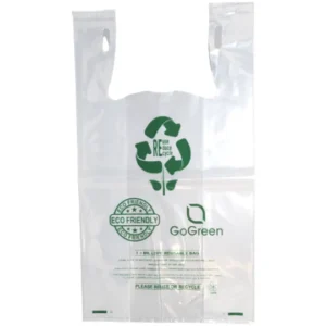 Clear Reusable/Eco-Friendly LDPE T-Shirt – 1/6 BBL 11.5″X6.5″X21″ – 150 Bags – 76 Micron (3.0 mil) – Clear – CLLD3MREUSE1221