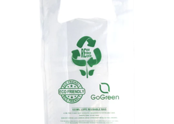 Clear Reusable/Eco-Friendly LDPE T-Shirt – 1/6 BBL 11.5″X6.5″X21″ – 150 Bags – 101 Micron (4.0 mil) – Clear – CLLD4MREUSE1221