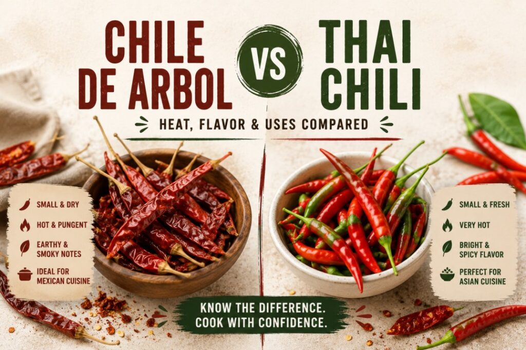 Chile De Arbol Vs Thai Chili